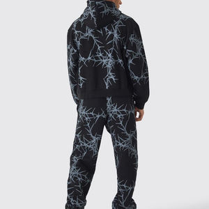 Sudadera con capucha de gran tamaño con logotipo personalizado para hombre, ropa de calle de alta calidad, sudaderas con capucha estampadas de gran tamaño para hombre - Product Image 3