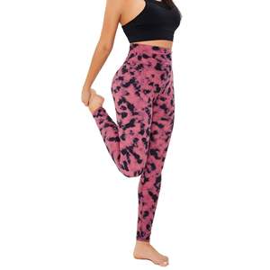 Hot Selling Custom Wholesale Womens High Waist Tie Dye Yoga <b>Leggings</b> <b>Sexy</b> Seamed Buttery Soft Spandex Fitness Pants - Product Image 3