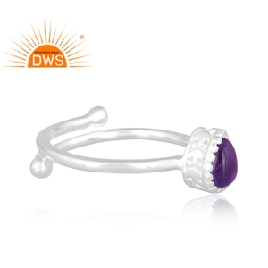 Anillo apilable de piedras preciosas de amatista Natural de plata de ley fina más vendido, joyería personalizada para mujer, regalo para ella - Product Image 2