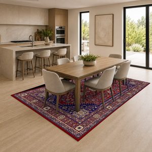 RUGS DEPOT LXDP-0396 Wholesale Red Burgundy Modern Vintage Digital Printed Machine Washable Chenille Area Rug Non <b>Slip</b> - Product Image 4
