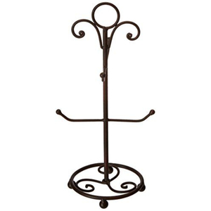 Rustic Metal Mug Holder Stand With Curved Hooks For Kitchen Countertop Tableware <b>Storage</b> Rack Single Tier Durable Design - Product Image 3