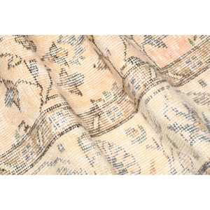 Alfombra de 1.6x3.2 pies, Alfombra Turca Vintage, Alfombra de Lana con Parches Beige y Azul - Product Image 5