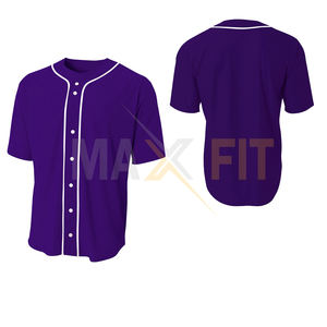 Jersey de béisbol con botones completos de manga corta de alta calidad para hombre, diseño superior personalizado con opción de talla grande - Product Image 3