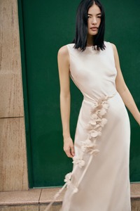 Meilleure vente robe en mousseline de soie naturelle Jena haute couture pour dames été écologique imprimé plissé élégant dos nu fête Plus - Product Image 2