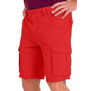 Short cargo rouge en coton de qualité supérieure coupe régulière décontracté conçu pour l'été short cargo pour hommes - Product Image 1