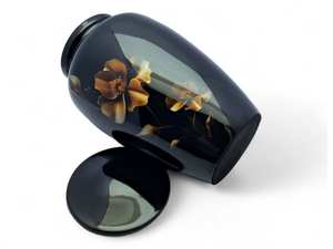 โกศเผาเถ้ากระดูกสำหรับผู้ใหญ่ดอกกุหลาบสีดำที่เก็บไว้เพื่อ200lbs ตกแต่งงานศพสำหรับผู้หญิงเถ้ากระดูกโกศ - Product Image 4