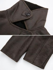 Chaqueta gruesa de gamuza sintética con forro de Sherpa para mujer, abrigo de cuero de gran tamaño, chaqueta de Moto de lana de piel de oveja, abrigo de invierno para motorista - Product Image 6