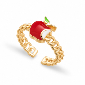 Red Apple Design <b>Adjustable</b> <b>Ring</b> Shape Wholesale Handcrafted Turkish 925 Silver Sterling Jewelry - Product Image 3