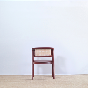 Contemporary Solid Mahogany Wood Delia Arm <b>Dining</b> <b>Chair</b> Natural <b>Rattan</b> Terracotta Home Apartment Warehouse Restaurant Hotel - Product Image 5