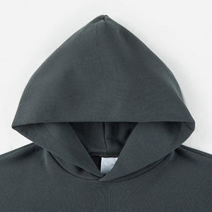 100% coton épais lourd français éponge pull Boxy surdimensionné à capuche Logo personnalisé écologique hiver goutte épaule polaire hommes - Product Image 2