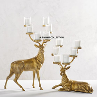 Royal Looking Tabletop Usage Festival Dekoration Golden Finished Metal Concrete Einzigartiges Kerzen glas Preiswerter Preis