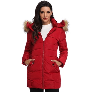 Vestes pour femmes en gros Pakistan à manches longues chaud pardessus fausse fourrure capuche Parkas respirant coton manteau d'hiver à la mode - Product Image 5