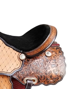 Selle occidentale de style anglais de qualité supérieure 100% équipement d'équitation essentiel en cuir durable fait à la main pour l'équitation - Product Image 6