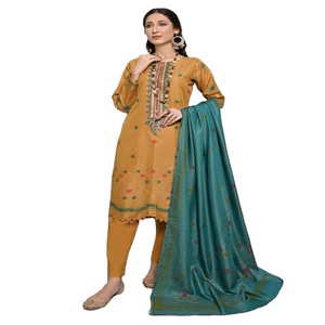 Marca paquistaní Banarsi Jacquard Trajes de seda de 3 piezas con bordado Bin Hameed Marca India Pakistán Tela Volumen original PARI - Product Image 1