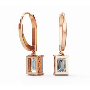 ต่างหูเพชรทรงเหลี่ยมมรกต คลาสสิก ทอง 9 กะรัต พรีเมียม เครื่องประดับเพชรเลี้ยงในห้องปฏิบัติการ ขายส่ง ผู้ผลิต OEM สำหรับส่งออก - Product Image 3