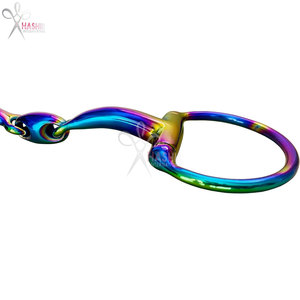 Bocado Curvo de Acero Inoxidable Arcoíris para Caballo, Personalizable, Multicolor, Reutilizable, con Logotipo OEM, Diseño Suave para la Boca, para Entrenamiento y Equitación - Product Image 3