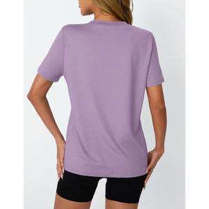 Skinny Fit femmes hauts d'entraînement à manches courtes chemises de gymnastique été athlétique Yoga t-shirts vêtements décontractés amples 2025 - Product Image 4