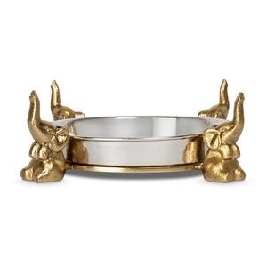 Bandeja de metal artesanal con diseño artístico perfecta para la decoración del hogar y servir aperitivos, bebidas o té - Product Image 1
