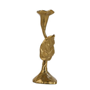Opulent <b>Gold</b> <b>Candle</b> Holder with Contemporary and Classic Fusion Gleaming <b>Gold</b> <b>Candle</b> Holder with a Sleek and Modern Silhouette - Product Image 3