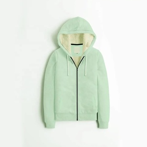 เสื้อฮู้ดมินต์สำหรับผู้หญิงเสื้อฮู้ดมีซิปสีพื้นเรียบ - Product Image 1