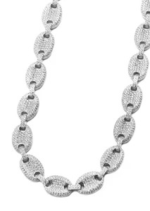 Dernière conception de baguette ronde en argent glacé chaîne cubaine en moissanite bijoux fins de luxe en or blanc matériel principal pour la collection - Product Image 2