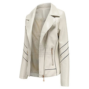Chaqueta de Cuero Genuino para Mujer, a la Moda, de Piel de Vaca, Cálida para Invierno, con Cierre Frontal, Logotipo y Relleno de Poliéster Tejido - Product Image 2
