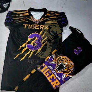 Uniforme de football américain personnalisé avec le nom de votre équipe maillot de football américain en sergé de haute qualité - Product Image 3