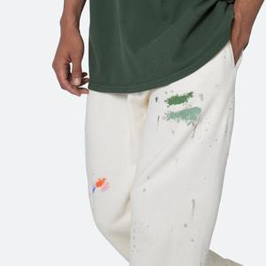 Pantalones de chándal acampanados desgastados con patrón para hombre, Jogger con estampado de hojaldre personalizado, sudor acampanado elástico medio apilado, novedad de 2025 - Product Image 6