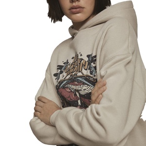Sweat-shirt à capuche pour femme de haute qualité, 100% coton, lourd, écologique, logo personnalisé, streetwear, confortable - Product Image 5