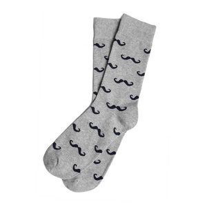 Divertidos patrones de bigote calcetines de algodón personalizados ODM Vietnam BSCI Certificado de fábrica impresión Digital para diario Casual todos los días - Product Image 1