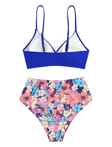 Nouveau pantalon taille haute imprimé coloré 2 pièces sexy maillots de bain de plage pour femmes polyester/nylon séchage rapide respirant élastique - Product Image 6