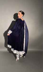 Best Price High Quality Vintage Embroidered Floor-Length Solid Afghan Adults Girls Kuchi Flared Frock Trousers 2-Piece <b>Lace</b> - Product Image 3