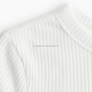 Nardon Apparel logotipo personalizado OEM Casual mujer sólido en blanco algodón Crop Tops camiseta - Product Image 6