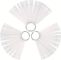 50 pièces Présentoir transparent blanc pour nuancier de vernis à ongles et gels colorés, pour la présentation de faux ongles et de couleurs de vernis NAF018B