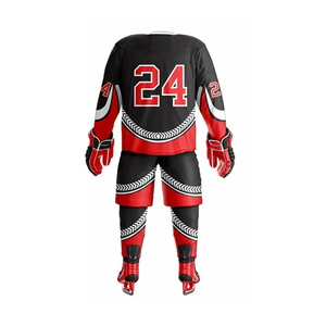 Service OEM personnalisé Ensemble d'uniformes de hockey sur glace 100% polyester 180g Poids du tissu Confortable Respirant Antibactérien Anti-UV - Product Image 2