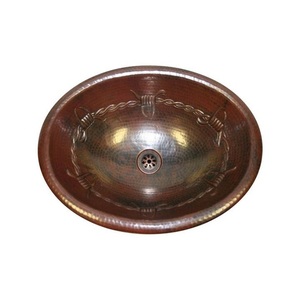 Évier de cuisine de forme ronde de taille personnalisée en cuivre martelé de nouvelle conception pour fournisseur en gros - Product Image 5