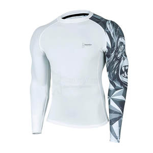 Vêtements de sport anti-éruptions cutanées pour hommes avec logo personnalisé, couleur unie, manches longues, équipement de gymnastique pour adultes avec protection solaire - Product Image 1
