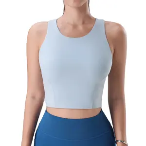 Ropa deportiva para mujer de otoño e invierno, tops cómodos de yoga, ropa interior para mujer, Sujetador deportivo sin costuras de soporte medio