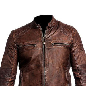 Top quality 2026 Top Design Men's Tan Cow Skin <b>Vintage</b> Style Hooded <b>Varsity</b> <b>Jacket</b> with Stand Collar and Front Logo Breathable - Product Image 4