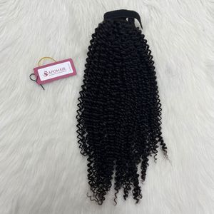 Hot Sale Cuticle Aligned Natural Human Hair <b>Extensions</b> Raw Virgin Deep Curly Kinky <b>Ponytail</b> Wave Style - Product Image 6