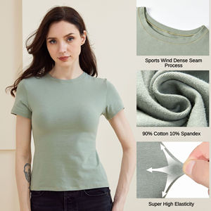 เสื้อยืดคอกลมไซส์ใหญ่สำหรับผู้หญิงผ้าคอตตอน100% ส่งตรงจากโรงงาน B2B ระบายอากาศได้ดี - Product Image 3