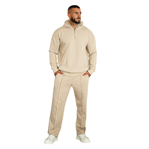 Dernier modèle de survêtement d'été OEM pour hommes avec logo personnalisé Baggy Pullover Survêtement 2 pièces Nouveau style pour hommes Poids lourd - Product Image 6