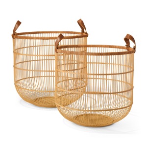 Vgreenart Vintage Bamboo Woven <b>Storage</b> <b>Basket</b> Eco-Friendly Circle Clothing <b>Storage</b> for <b>Bathrooms</b> Handmade Multifunctional Hanoi - Product Image 2