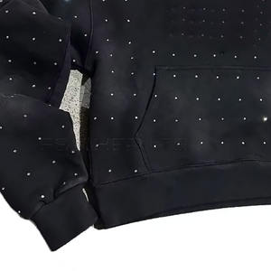 Nueva llegada de los hombres usan sudaderas con diamantes de imitación para la venta en línea por encargo sudaderas con diamantes de imitación para la venta - Product Image 5