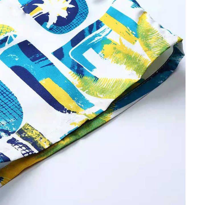 New Trendy Comfort Elastic Waistband Drawstring Coll Look Quick Dry Beach Men's Shorts