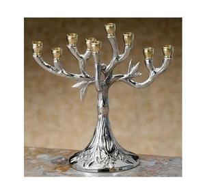 High Polish Quality Aluminium Menorah Candle Holder Candelabra <b>Tree</b> Tabletop & Indoor Home <b>Decor</b> for Christmas Festivals - Product Image 1