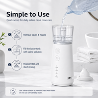 Système d'irrigation nasale portable OEM ODM, double réservoir, nettoyeur de nez, IPX7, rechargeable par type C, 3 modes, kit de rinçage nasal pour la maison et les voyages