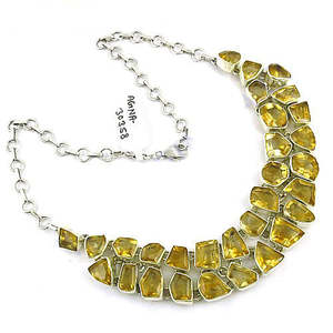 สร้อยคอเงินแท้ 925 ประดับพลอยซิทริน สำหรับผู้หญิง - Product Image 2