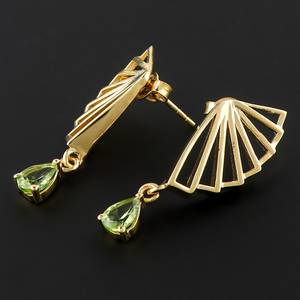 ต่างหูเพอริดอทธรรมชาติ August birthstone พลอย925เงินสเตอร์ลิงและของขวัญแฮนด์เมดสำหรับเธอ - Product Image 2