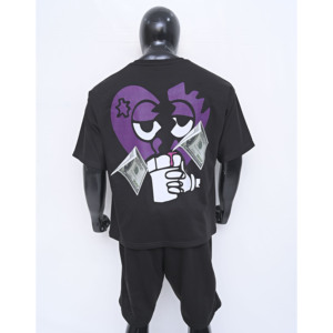 Custom Eco-Friendly Flare Tracksuit <b>Set</b> for <b>Men</b> Black Printed Terry Fabric Screen Print <b>T</b> <b>Shirt</b> <b>Shorts</b> Hip Hop Style Summer Wear - Product Image 6